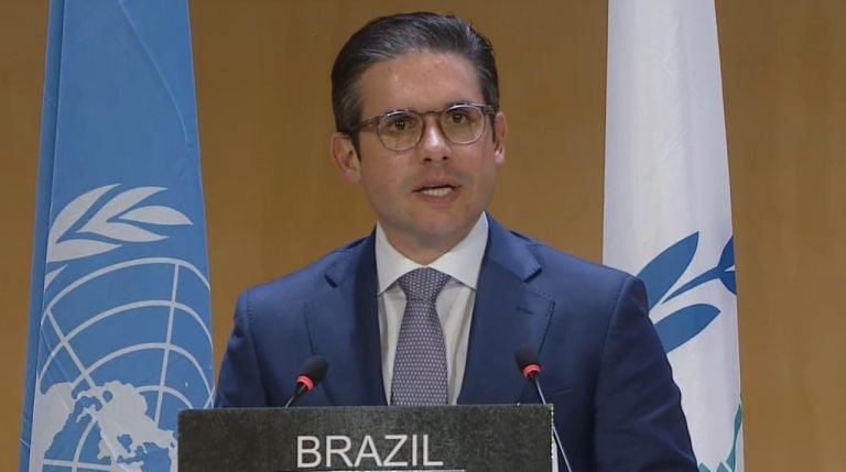 Hugo Motta participa de encontro em Genebra, na Suíça. Imagem: Reprodução